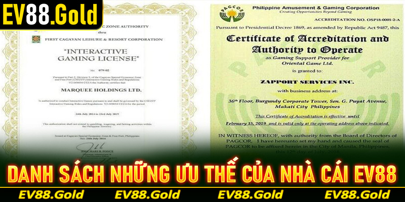 Danh sách những ưu thế giúp nhà cái EV88 khẳng định vị thế trên đấu trường cá cược